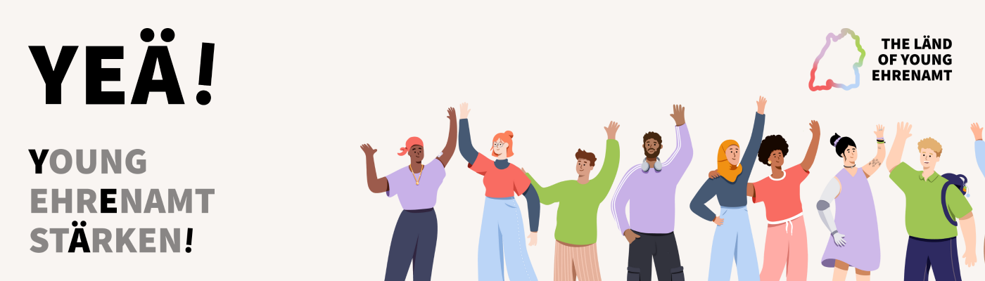 Illustration von Menschen, die sich abklatschen und winken
