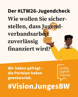 Eine Illustration von einem jungen Mann, der symbolisch mehrere große Geldmünzen in der Hand hält