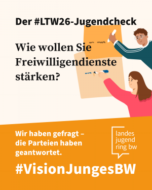 eine Illustration von zwei jungen Menschen, die sich Notizen machen