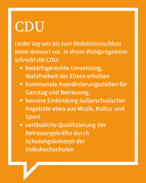 Auf dem Bild ist in Stichpunkten die Antwort der CDU zu sehen