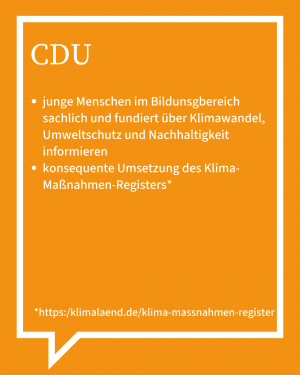 Die Antworten der CDU in Stichpunkten