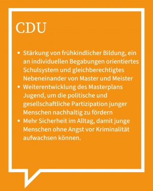 Auf dem Bild ist in Stichpunkten die Antwort der CDU zu sehen