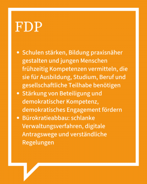 Auf dem Bild ist in Stichpunkten die Antwort der FDP zu sehen