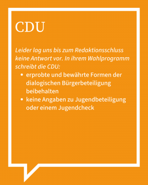 Auf dem Bild ist in Stichpunkten die Antwort der CDU zu sehen