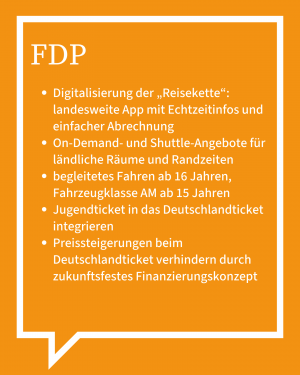 Auf dem Bild ist in Stichpunkten die Antwort der FPD zu sehen