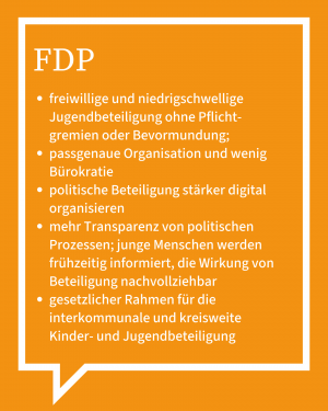 Auf dem Bild ist in Stichpunkten die Antwort der FDP zu sehen