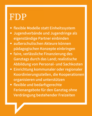 Auf dem Bild ist in Stichpunkten die Antwort der FDP zu sehen