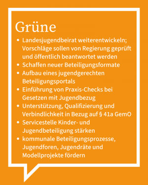 Auf dem Bild ist in Stichpunkten die Antwort der Grünen zu sehen